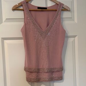 Express Pink Embellished Tank Top